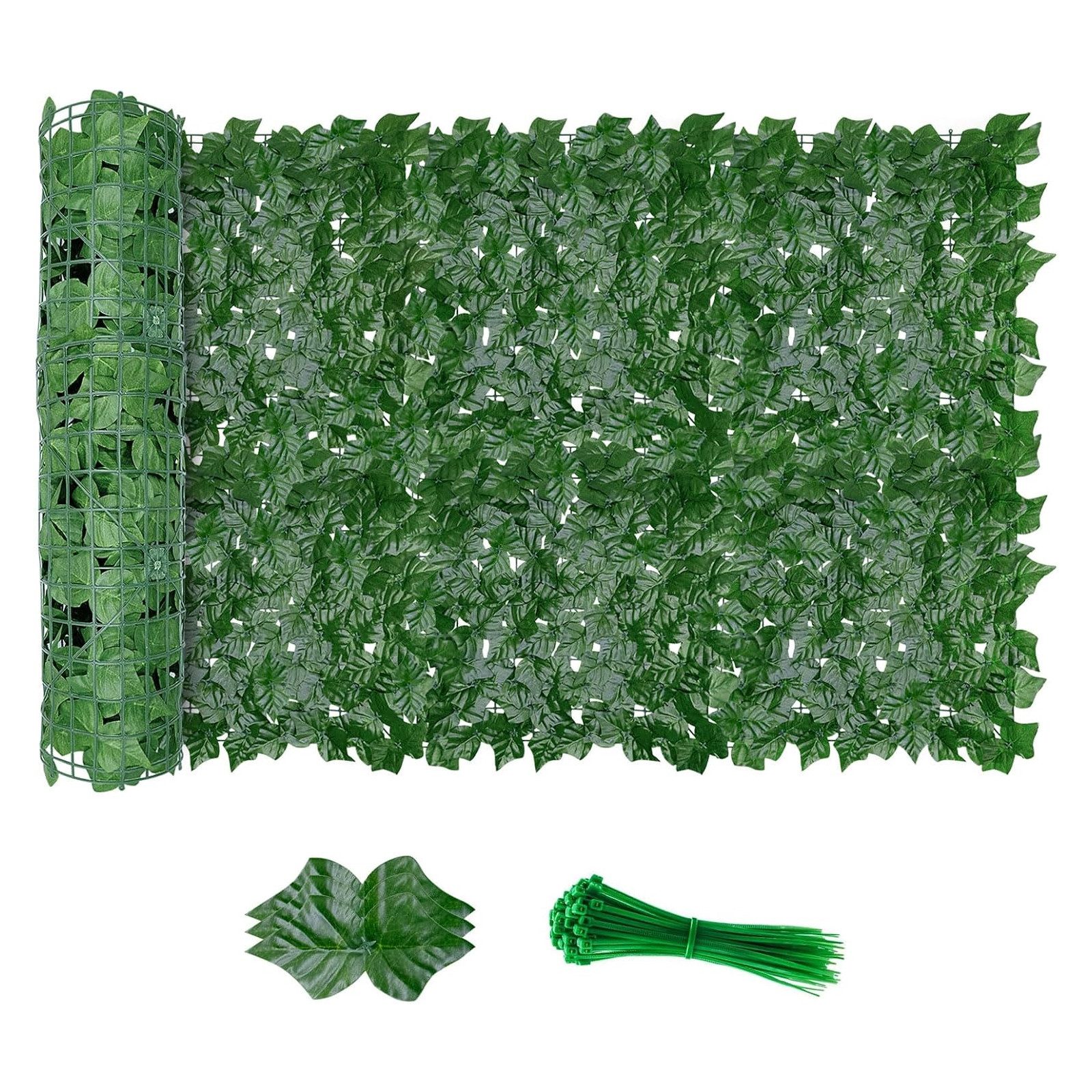 BlingBin Kunsthecken-Sichtschutz Künstliche Efeu Hecke Sichtschutz, Balkon Sichtschutz Efeu, (1er Set, 1-St., 1*3m), Dekoration für Außenbereich Gartendekoration Sichtschutz Windschutz