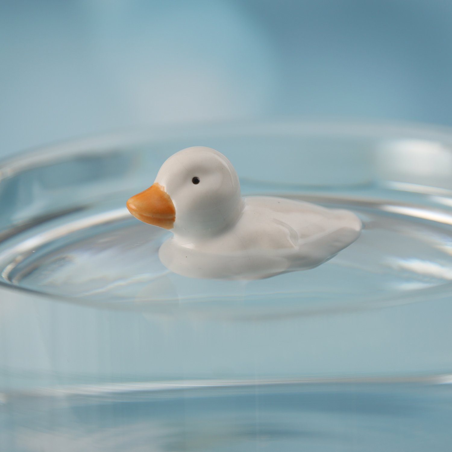 MARELIDA Tierfigur Teichdeko Ente Dekofigur schwimmend Porzellan weiß Dekoente L: 7cm (1 St)