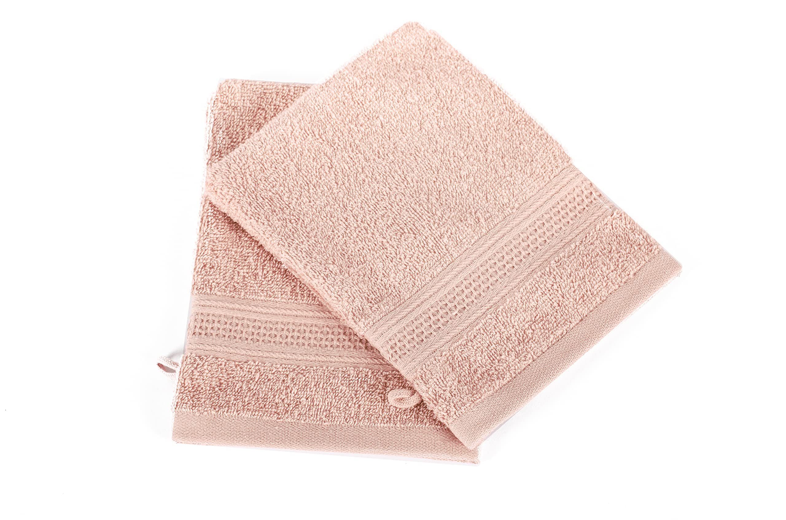Komfortec Seiftuch Waschhandschuhe Set aus 100% Baumwolle, (Packung, 2-St), Weich, Leich, Frottee, Schnelltrocknend
