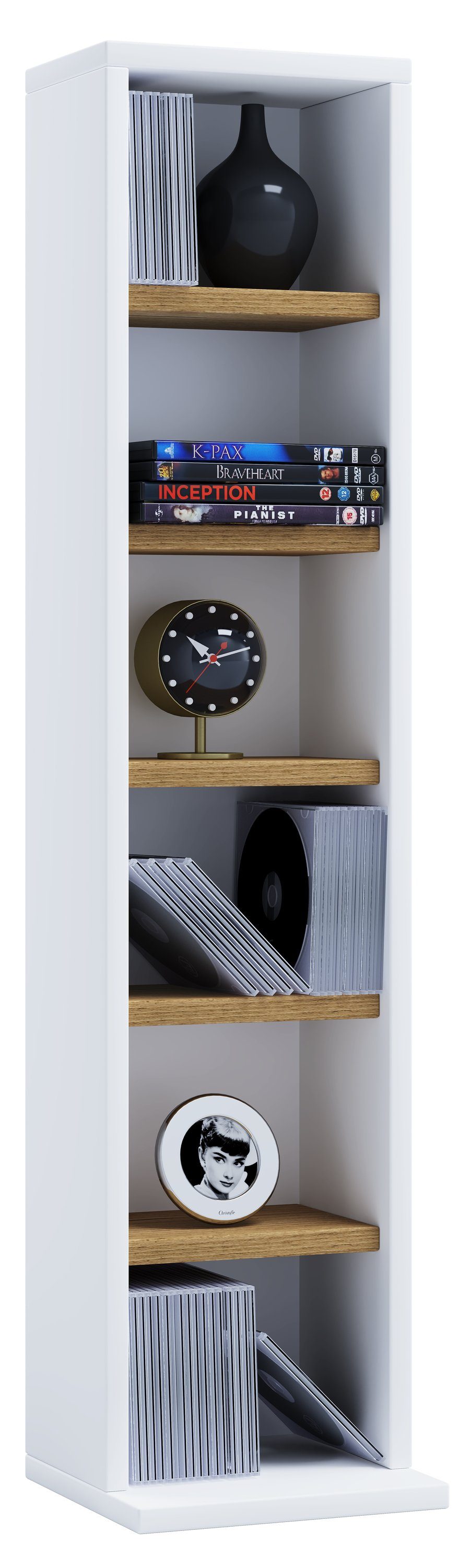 VCM Standregal Elementa Bücherregal B. 21 x T. 20 x H. 92 cm, Freistehendes Regal für Bücher und Deko, für Wohnzimmer und Mediaraum