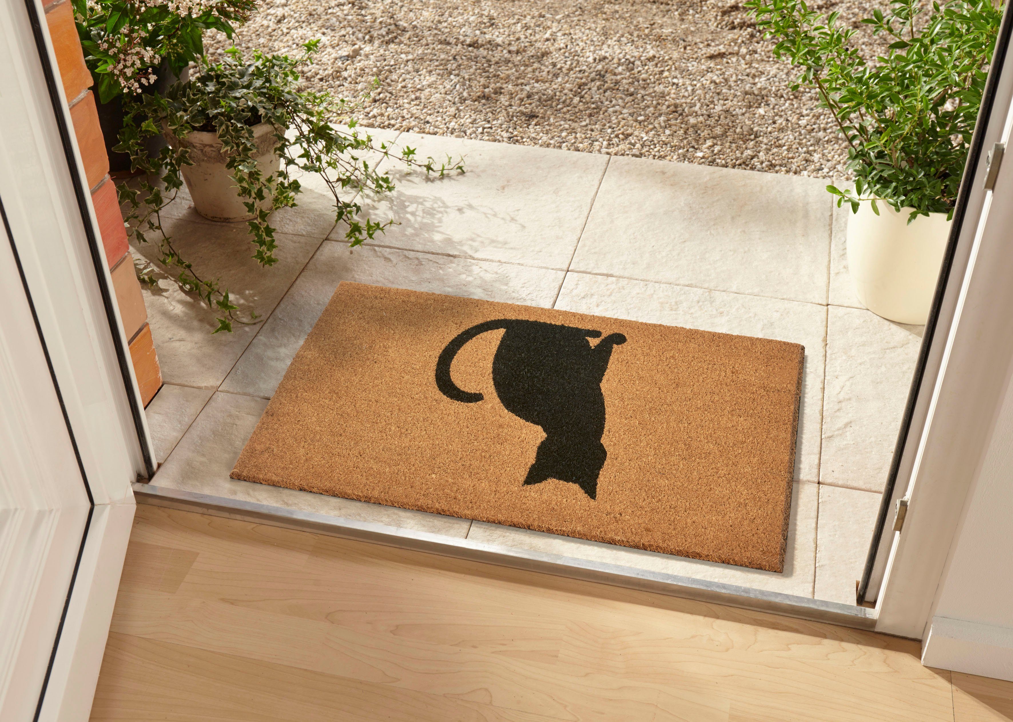 Fußmatte Cat, HANSE Home, 15 Schmutzfangmatte, Innen, rechteckig, Rutschfest, Flur mm, Outdoor, Höhe: Kokos, Kokosmatte