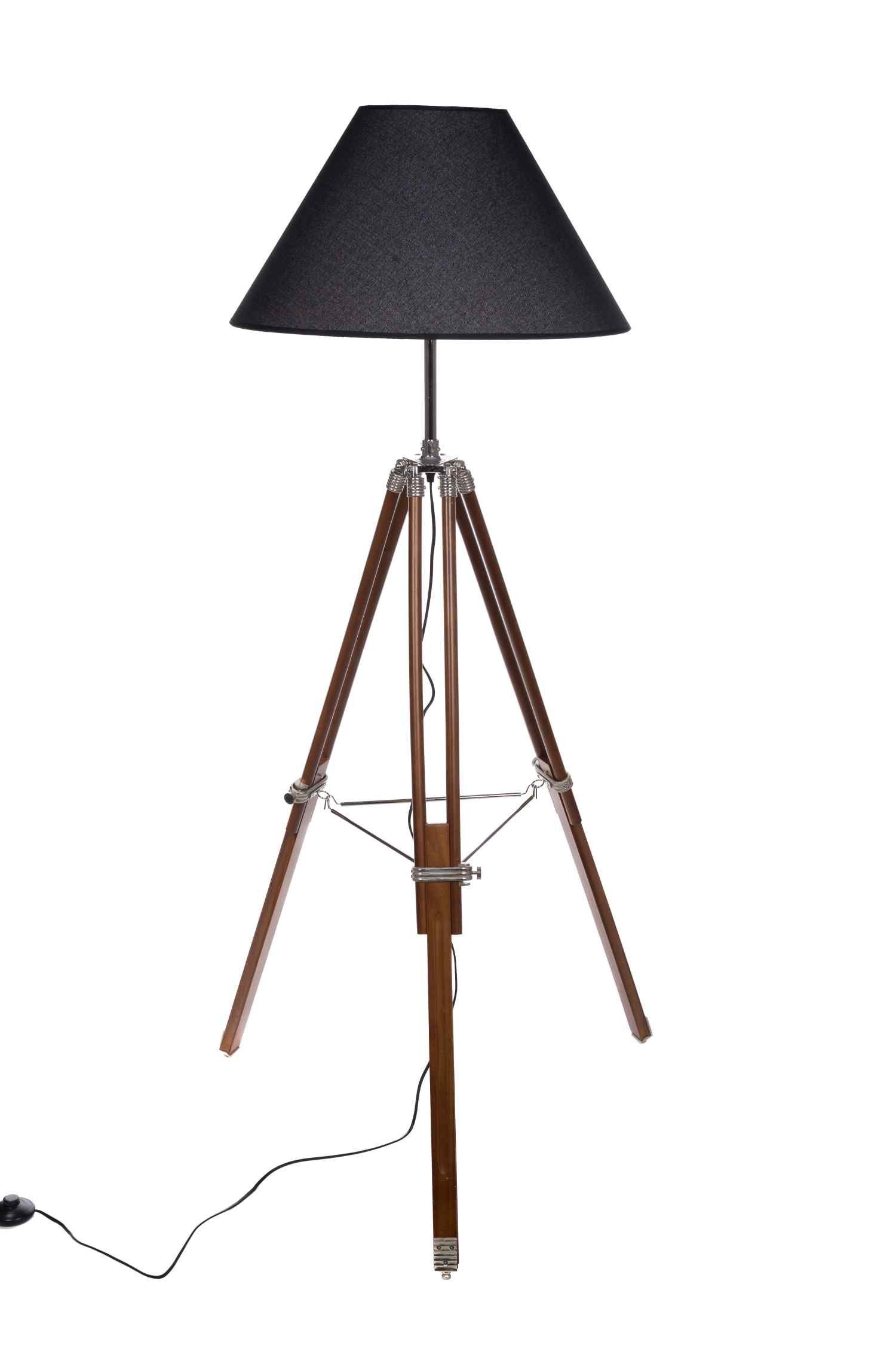 BIRENDY Stehlampe Riesige XXL Stativlampe Stehlampe im Dreibein F705 schwarz Schirm