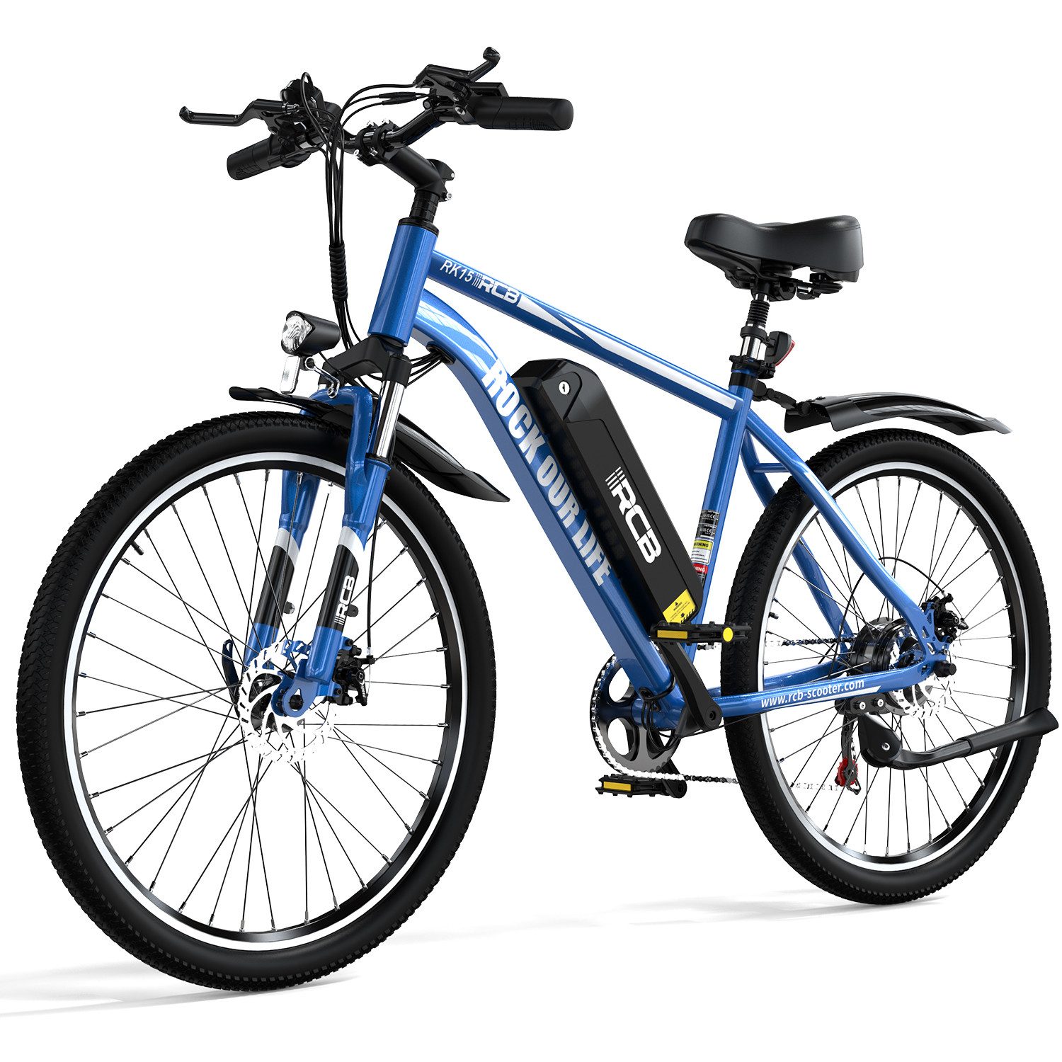 RCB E-Bike RK15, APP, 26 Zoll Pedelec, 10,4 Ah Lithium-Akku, Reichweite 30-50 km, 7 Gang, Kettenschaltung, 250W Heckmotor, 374,4 Wh