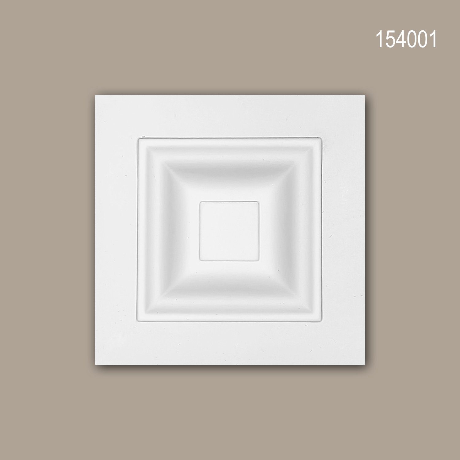Profhome Wanddekoobjekt 154001 (Zierelement Türumrandung, 1 St., Wand- und Türdekoration, Stuckdekor, Dekorelement quadratisch, 9,8 x 9,8 cm), weiß, vorgrundiert, Stil: Modern