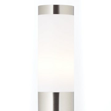 Lightbox Außen-Stehlampe, ohne Leuchtmittel, Pollerleuchte, 81 cm Höhe, Ø 7,5 cm, E27, Edelstahl/Kunststoff