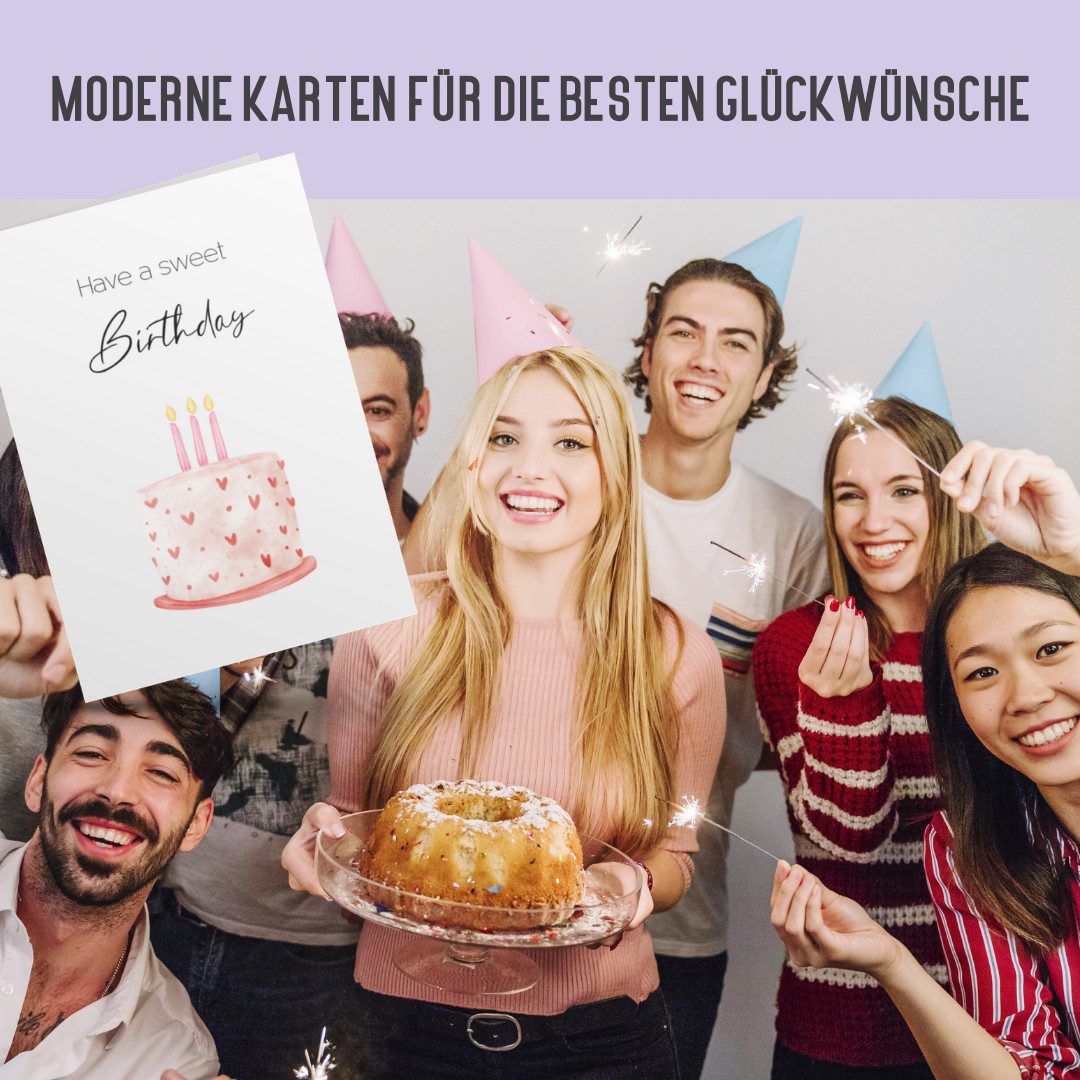 Things of Happiness Geburtskarte Set 10 Geburtstagskarten, Glückwunschkarten Geburtstag, inkl. 10 Briefumschläge