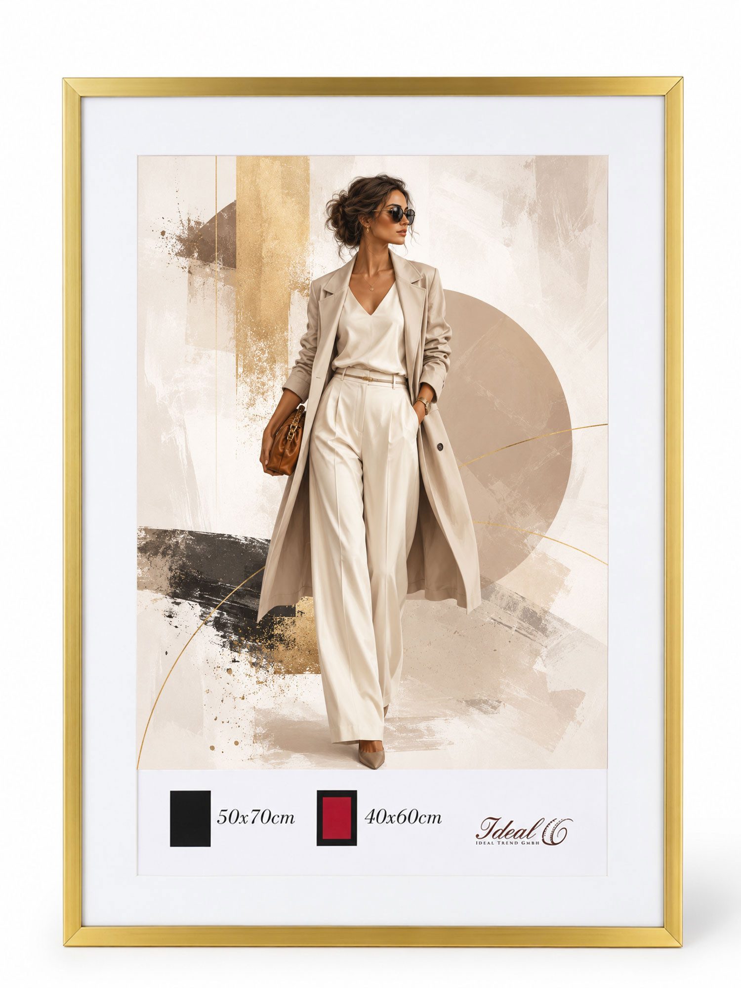 IDEAL TREND Bilderrahmen Kunststoff Bilderrahmen Modern Style mit gehärtetem Glas & Passepartou, für 1 Bilder (1 St), Hochwertiger Kunststoffrahmen mit gehärtetem Glas, MDF-Rückwand