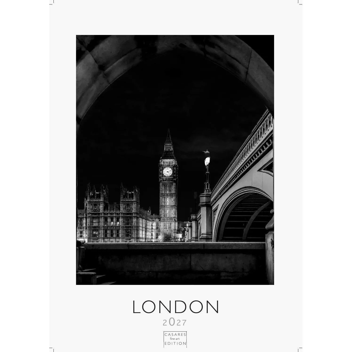 Wandkalender London schwarz-weiss Kalender 2027 - Wandkalender, Fotokalender...