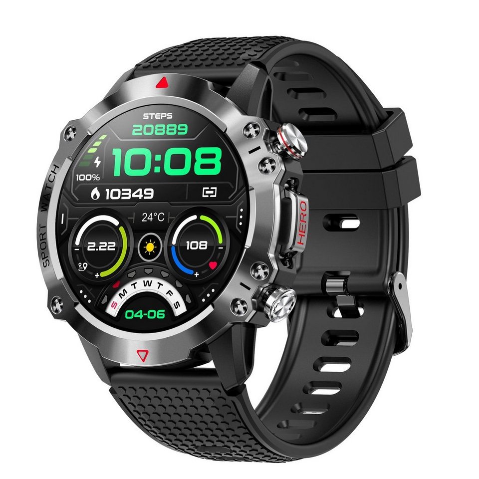 GelldG Smartwatch Fitnessuhr Uhren mit Telefonfunktion, 1.39