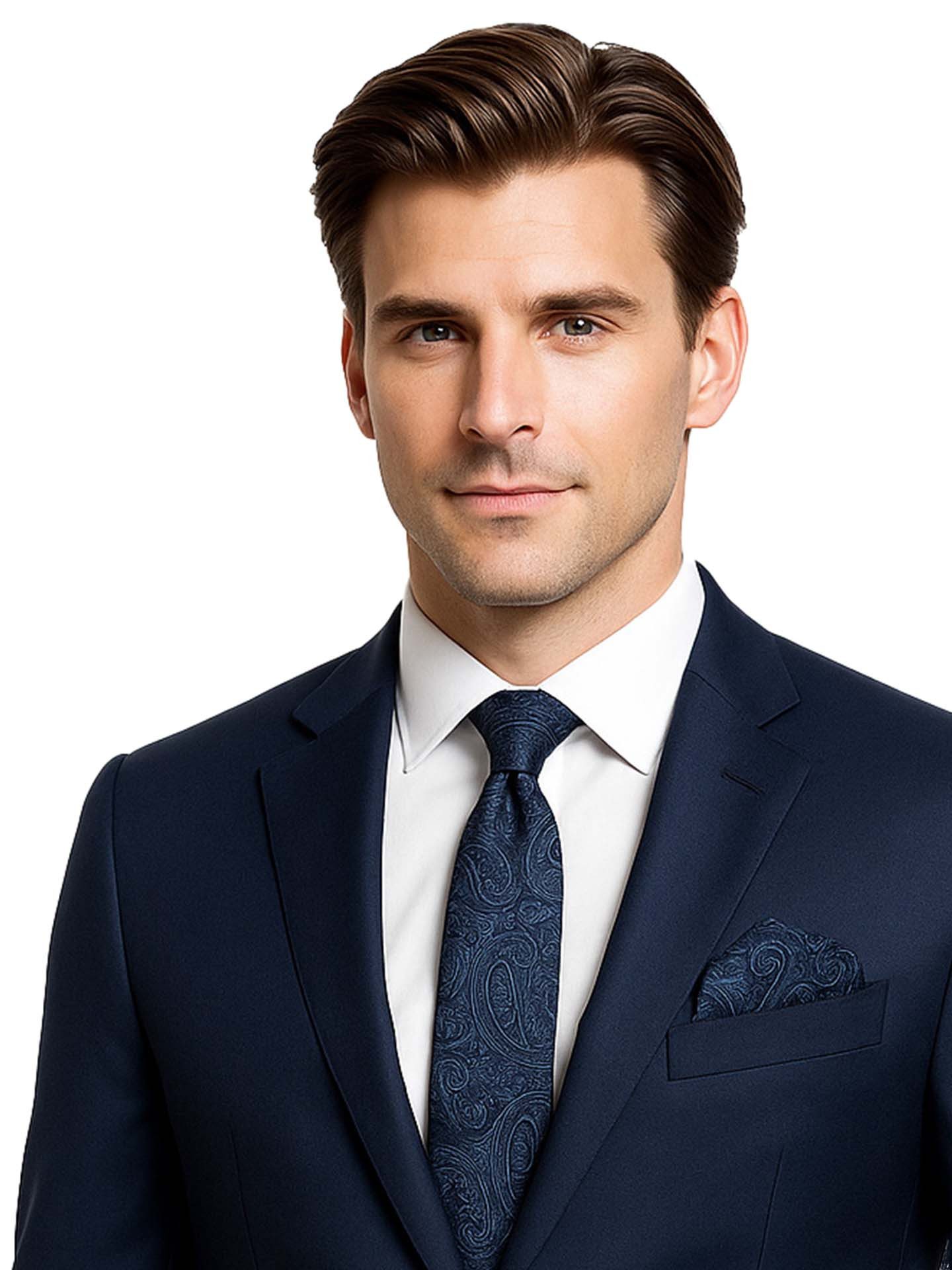 Moschen-Bayern Krawatte Seidenkrawatte Krawatte Herrenkrawatte 100% Seide Set-2tlg. Blau (Set, Krawatten-Set - Krawatte + Einstecktuch) Krawatten-Set - Krawatte + Einstecktuch