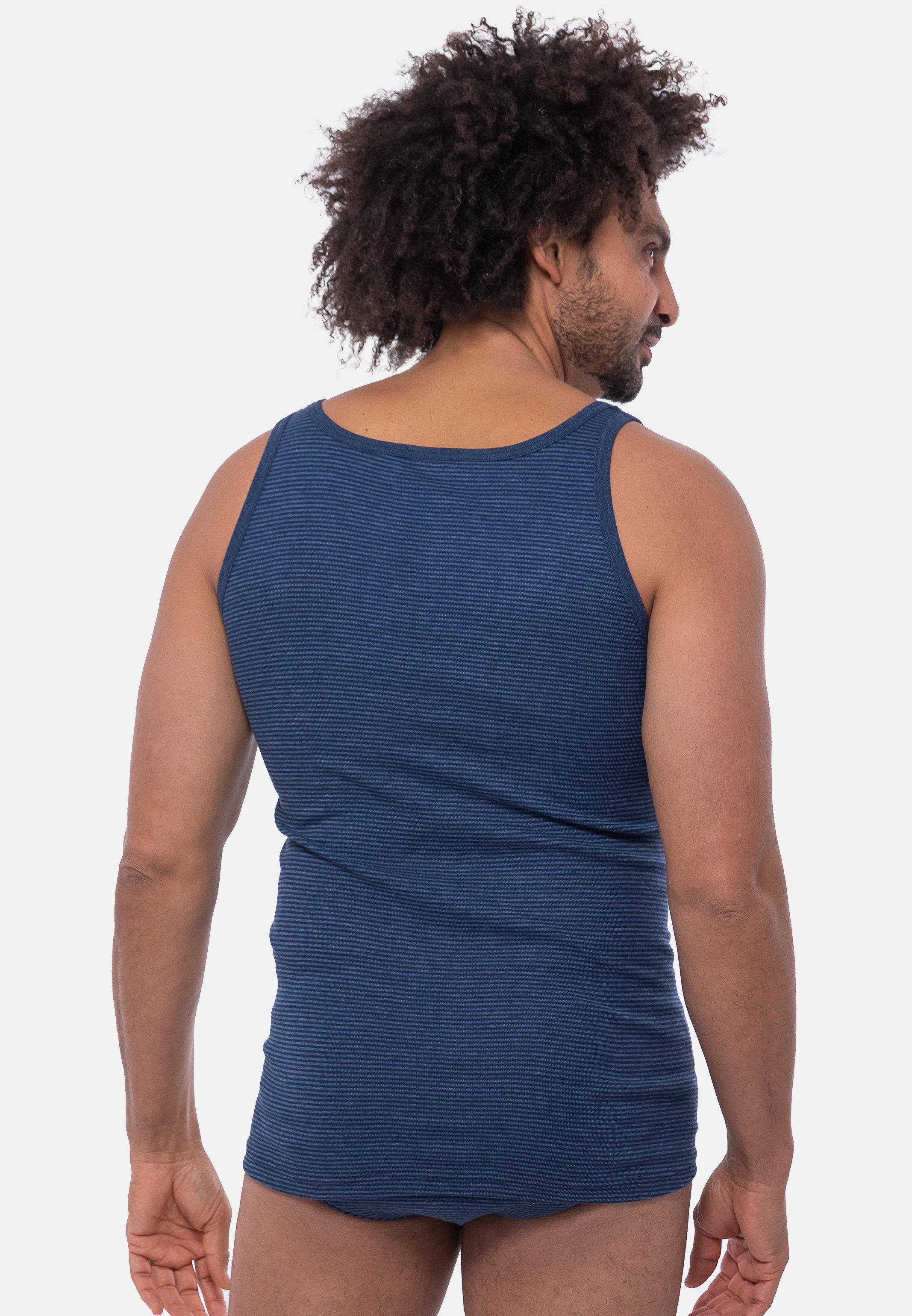 Ammann Unterhemd 3er Pack Jeans Feinripp (Spar-Set, 3-St) Unterhemd / Tanktop - Baumwolle - Im sportlich-klassischem Schnitt