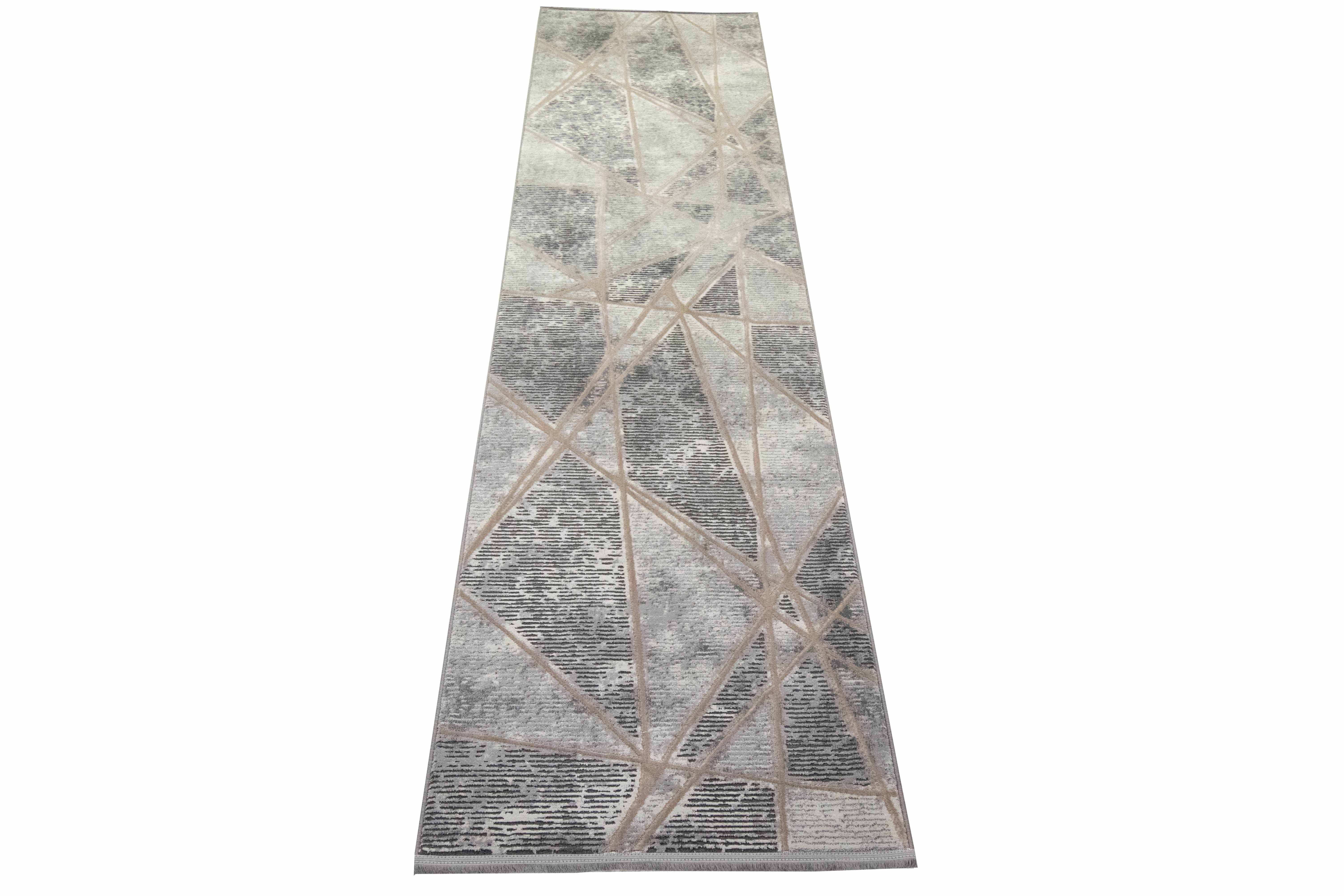 Carpetia Teppich moderner Wohnzimmerteppich geometrisches Muster Designerteppich grau, rechteckig, Höhe: 13 mm