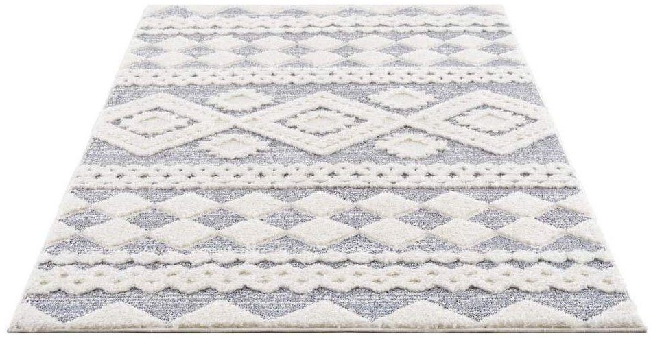 Hochflor-Teppich 3005, City, weich, Carpet mm, rechteckig, Teppich, Höhe: 3D-Effekt 20 besonders Focus Boho- Rauten Design,