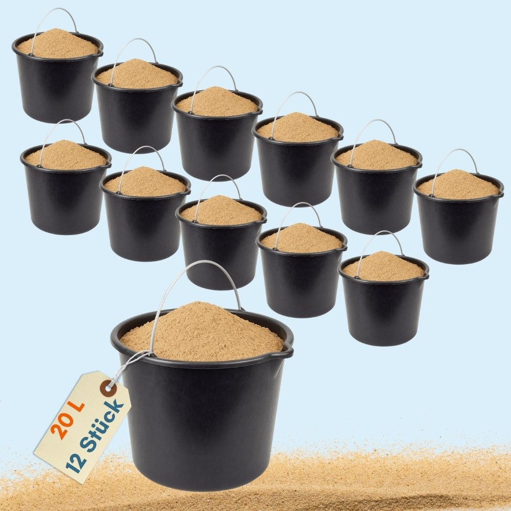 GarPet Baueimer Baueimer mit Henkel 12L 20L Mörtel Wasser Putz Maurer Garten Ведра, (12-tlg)