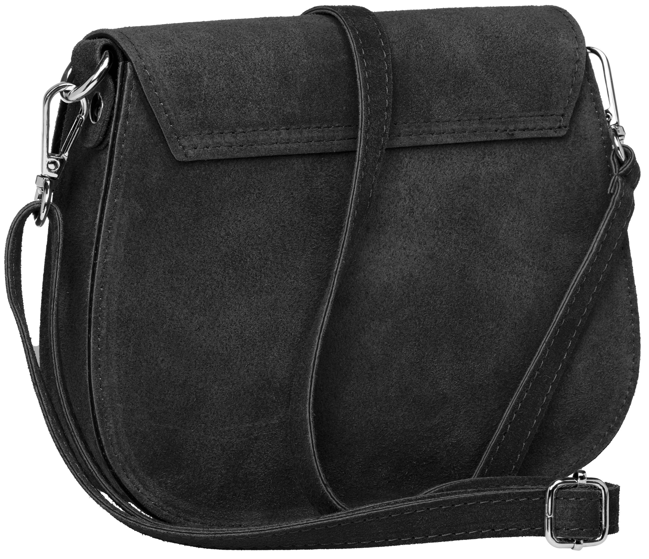 Caspar Umhängetasche Dirndl Wildleder Damen Trachttasche - CLASSIC LINE - Modell No.831, Vintage Stil, 100% Echtleder, angenehmer Tragekomfort - Made in Italy