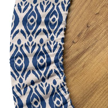 Abakuhaus Tischdecke Rundum-elastische Stofftischdecke, Indigo Blau Böhmisches Ikat-Muster