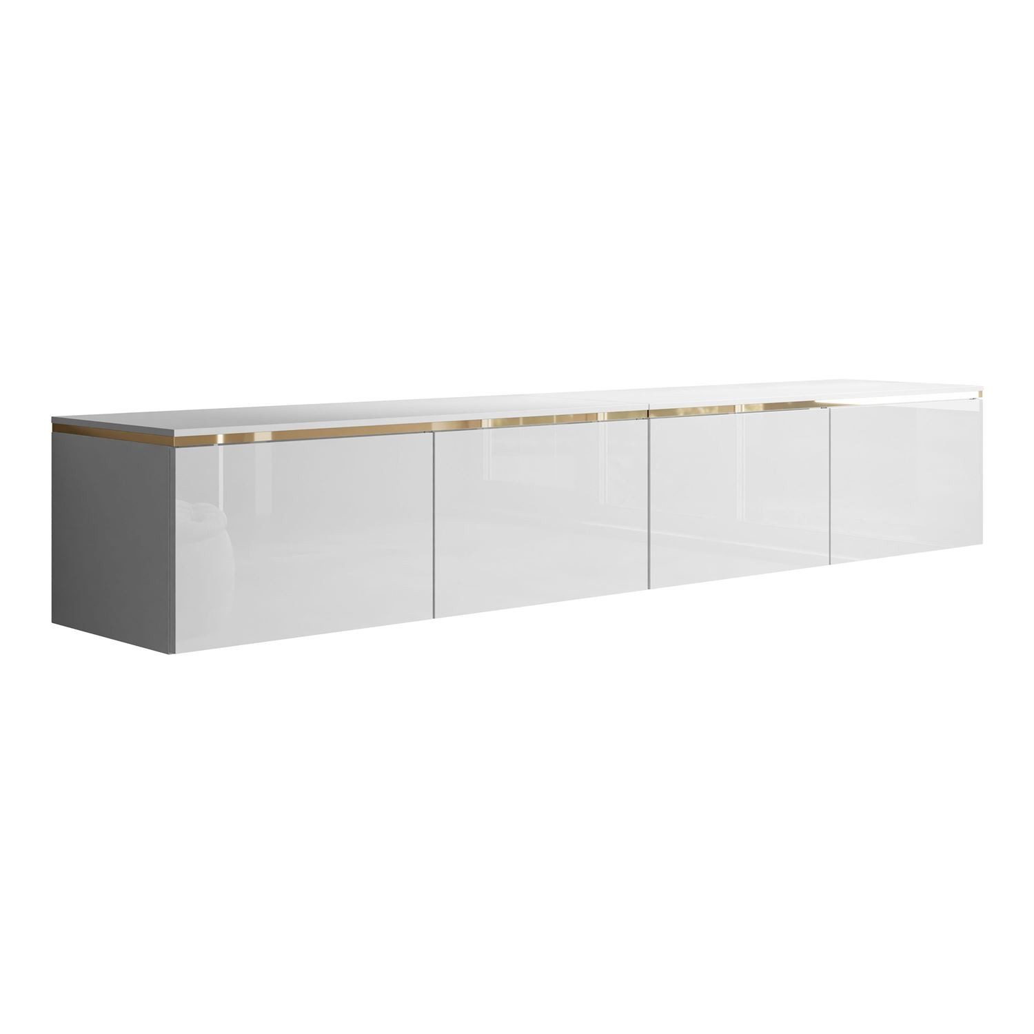 ALLHOUSE24 Lowboard NELLY 200 cm Hängeschrank TV Schrank mit LED Bleuchtung (1x TV Schrank), Breite 200 cm
