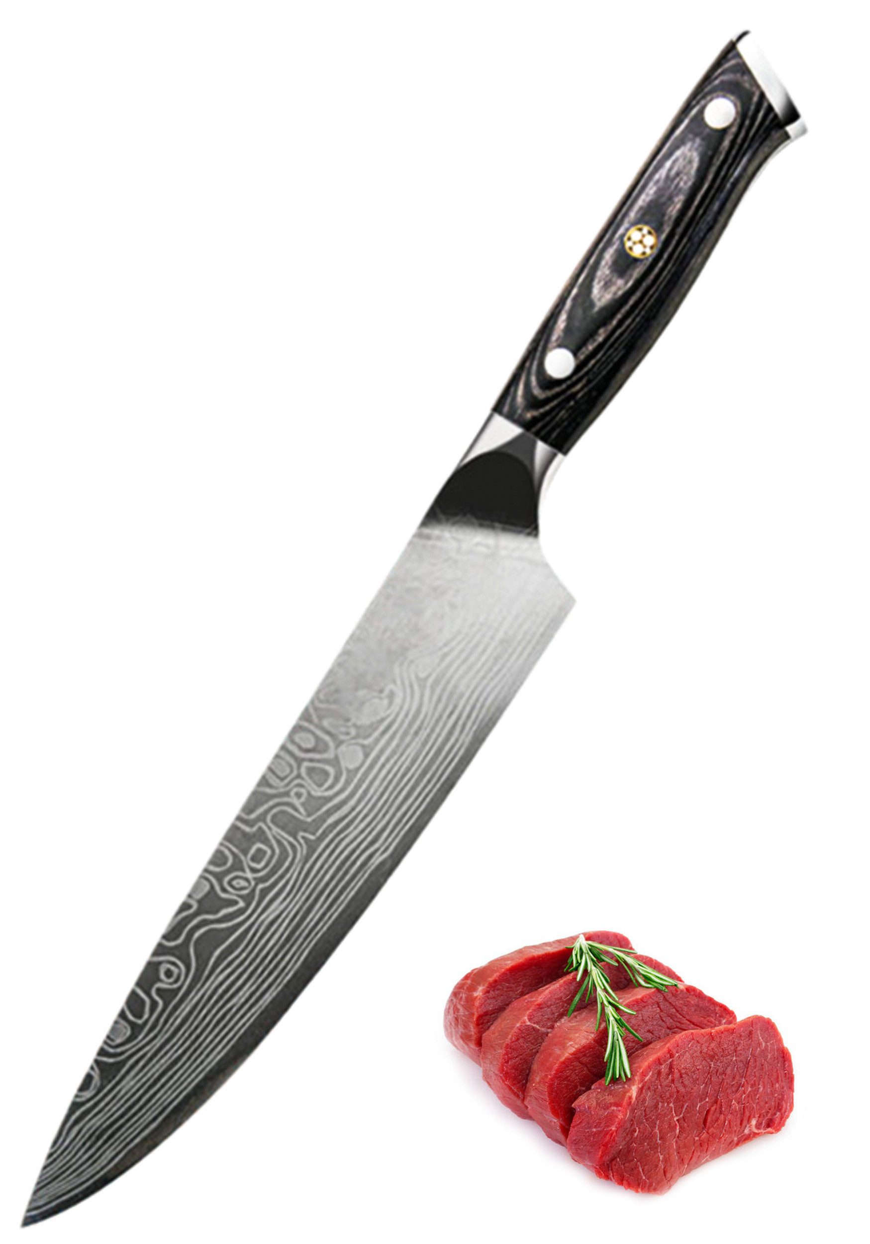 ibettertec Kochmesser Valentinstag Küchenmesser Geschenk für Ihn - 33 Cm Fleischmesser, Jahrestag Partner Geschenke für Männer Ehemann Geburtstagsgeschenk