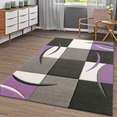 Teppich Moderner Teppich Wohnzimmer Kariert Trendig Pastell, TT Home, Läufer, Höhe: 16 mm