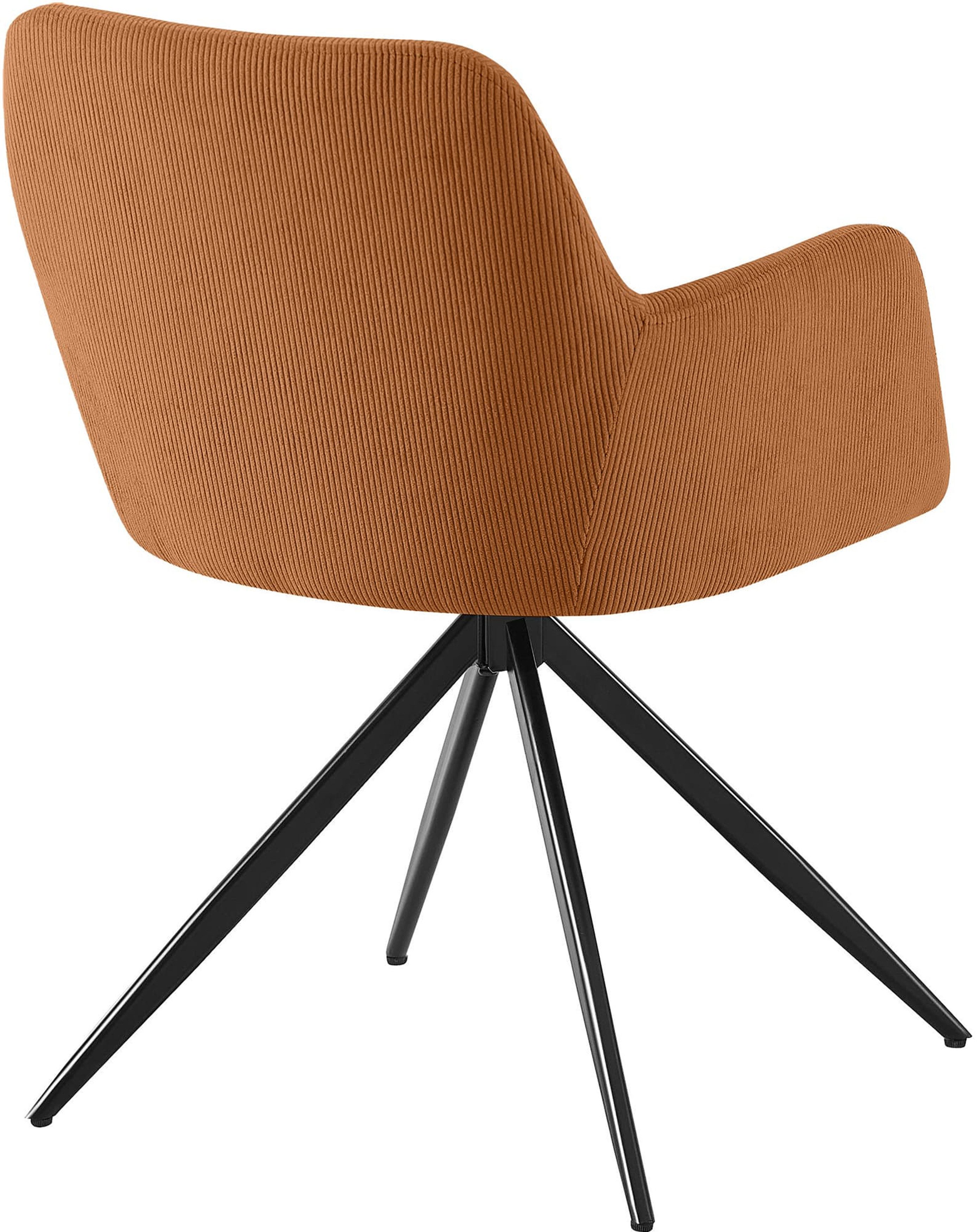 TPFLiving 180 Grad Drehfunktion, Stuhl mit bequemer Sitzfläche: Cord orange