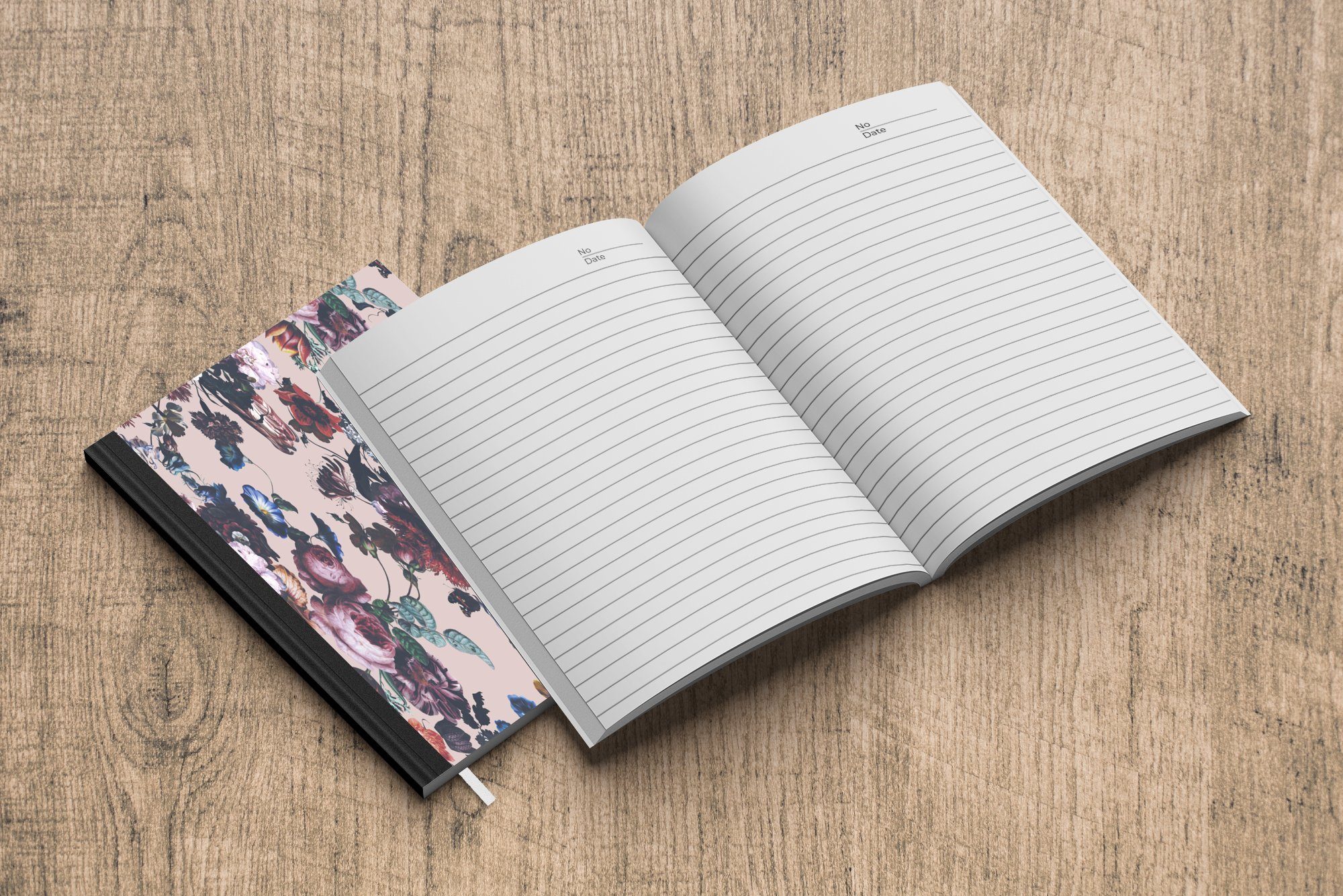 MuchoWow Notizbuch Blumen - Seiten, Farben Notizheft, 98 Haushaltsbuch - Merkzettel, A5, Journal, Tagebuch, Pastell