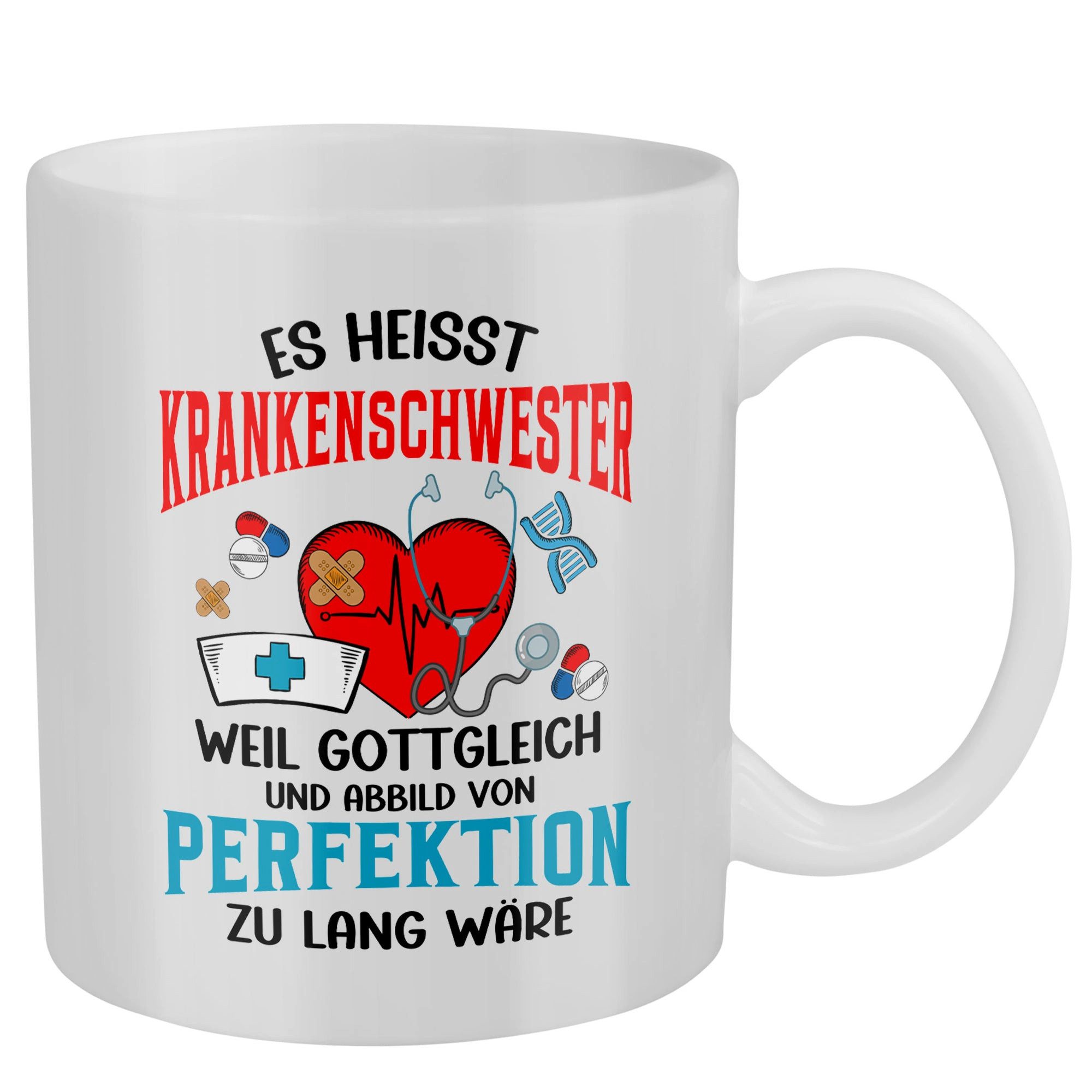 22Feels Tasse Krankenschwester Geschenk Frauen Spruch Beruf Ausbildung Abschluss, Keramik, Made in Germany, Spülmaschinenfest, Beidseitig