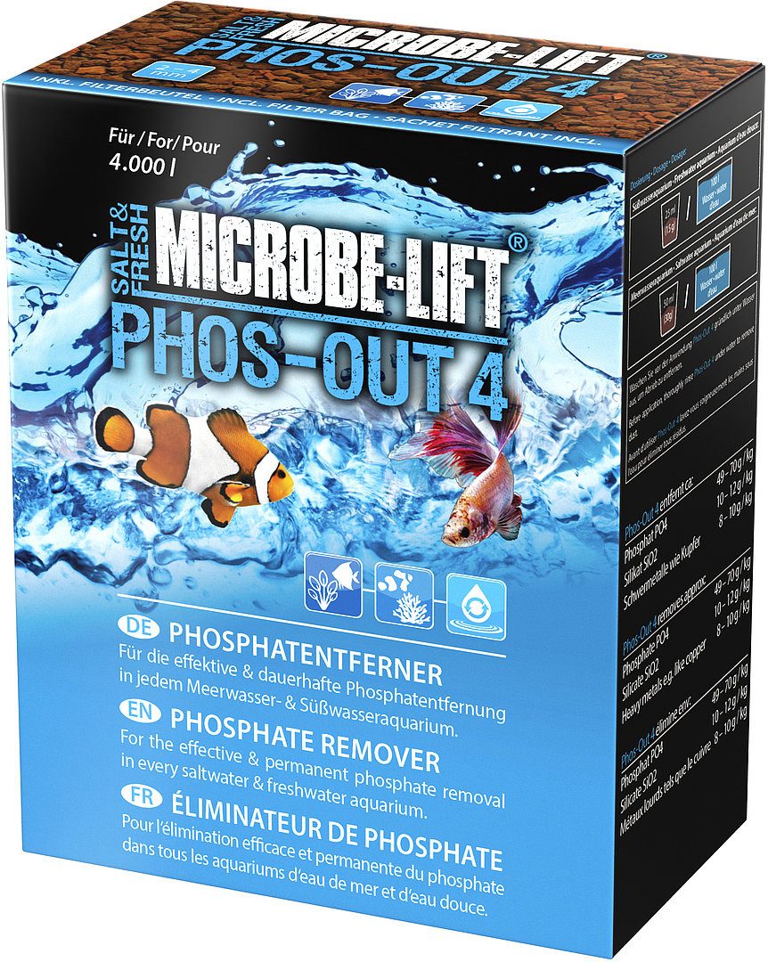 ARKA Biotechnologie GmbH Aquarien-Substrat Microbe-Lift Phosphatentferner Phos-Out 4 Granulat 550g