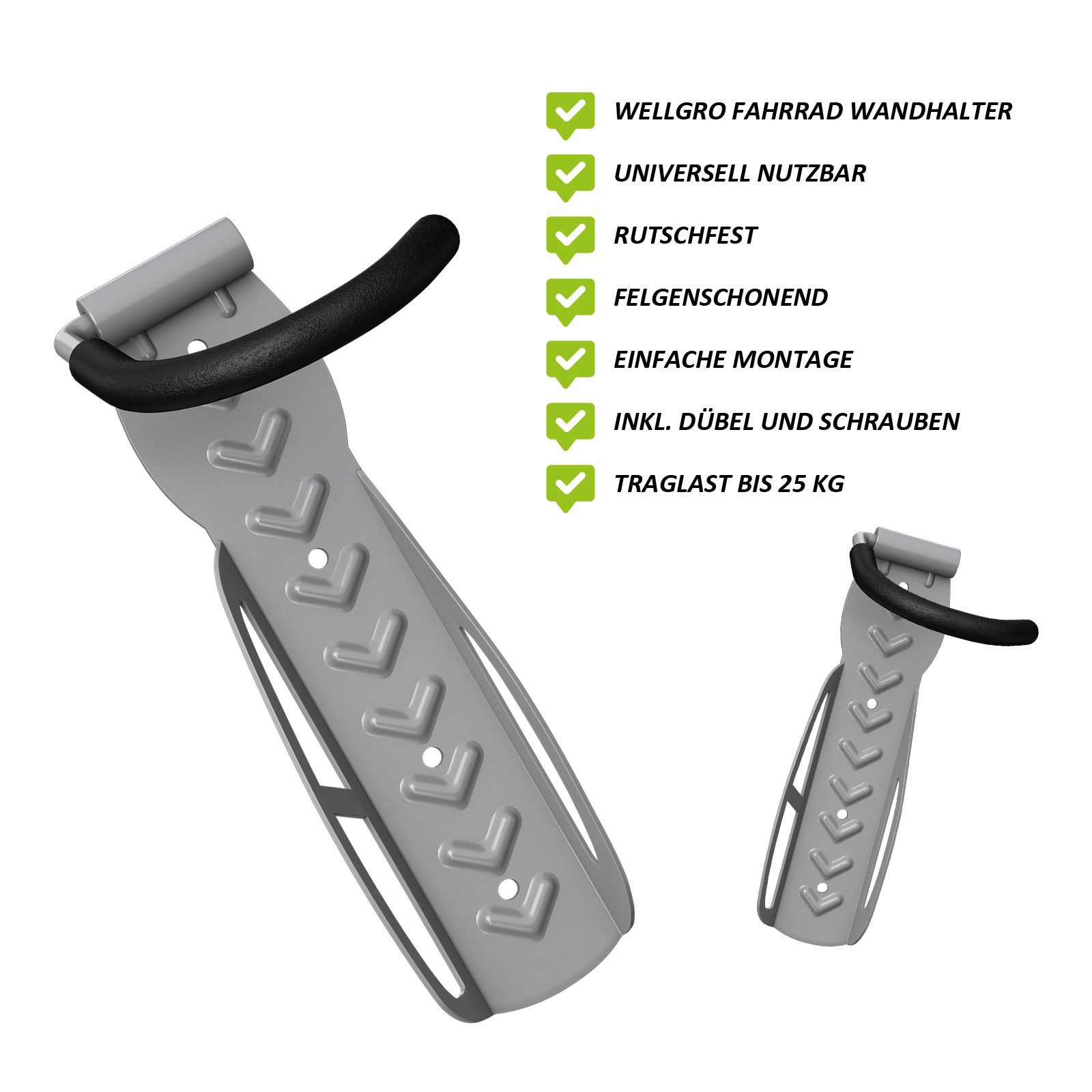 Wellgro Fahrradhalter 4 x Wand Fahrradhalter, Fahrradständer