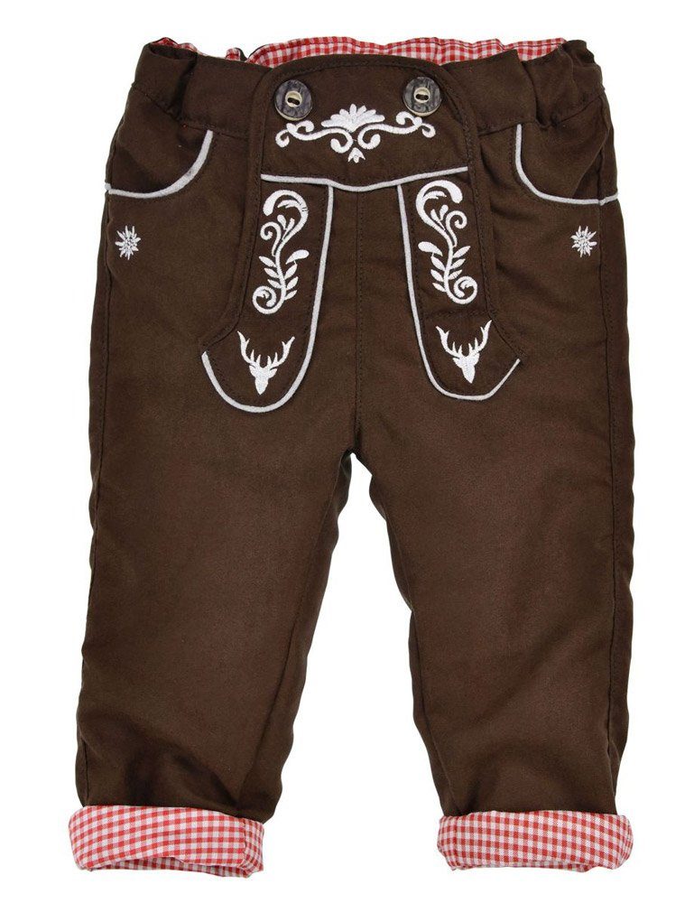 BONDI Trachtenlederhose Baby Jungen Kunstlederhose - lang gefüttert 91586