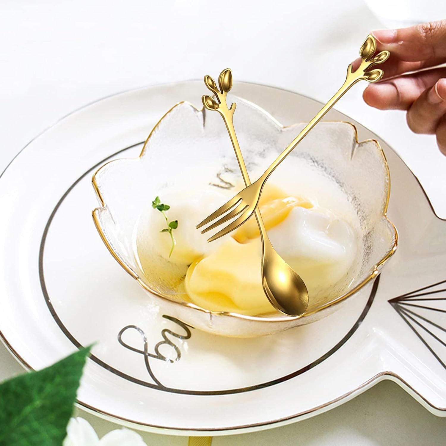 KEENZO Besteck-Set 12tlg.Kaffeelöffel-Ständer-Set mit Schwanensockel Dessertlöffel (12-tlg), 6 Personen, Edelstahl – Bild 5 von 5