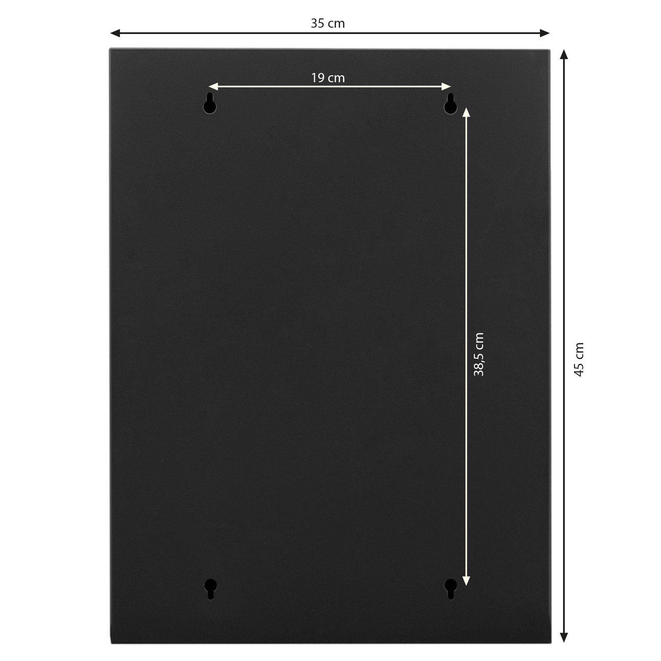 banjado Medizinschrank Stahl Peace (abschließbar, kleine 2 Fächer) 35 schwarz 3 46 große 15cm x x und