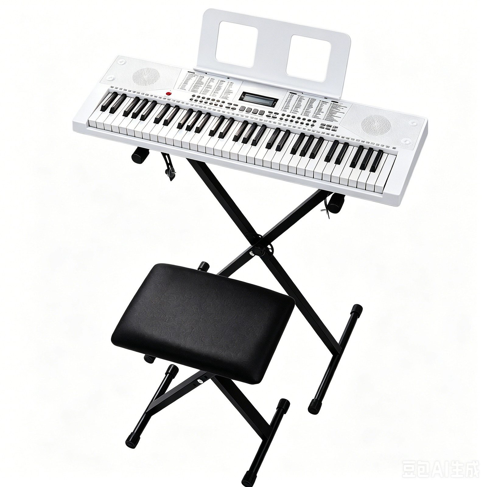 LALAHO Klavier 61 Tasten E Keyboard Set mit Ständer, Digital Keyboard, LCD-Display mit MIDI USB, Kinder Keyboard Set, Digitalpiano Anfänger