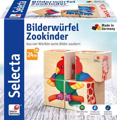Selecta Puzzle »4 Teile Selecta Kleinkindwelt Holz Kinder Würfel Puzzle Zookinder 62050«, Puzzleteile