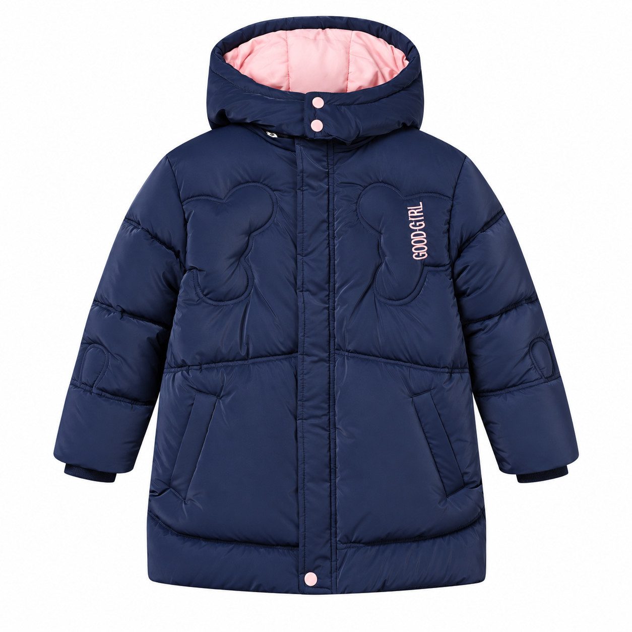 GLO-STORY Winterjacke Glo-Story Kinder Mädchen Winterjacke Jacke mit Kapuze Gr. 104 bis 158