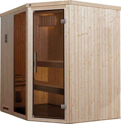 weka Sauna Varberg, BxTxH: 194 x 177 x 199 cm, 68 mm, (Set) 7,5 kW Bio-Ofen mit digitaler Steuerung