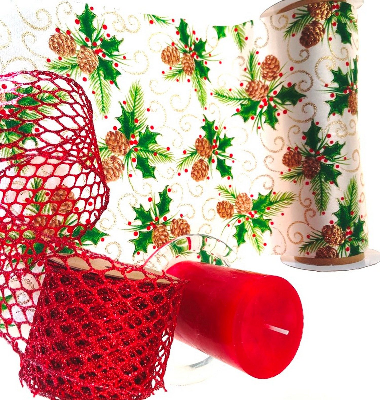 Deko AS Tischläufer Weihnachtstischläufer ohne Draht - 20 cm - 5m - 90166 (1-tlg, 1 Rolle Tischläufer), Strapazierfähig
