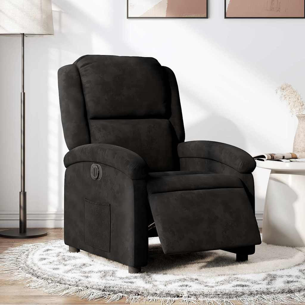 Relaxsessel Elektrischer Schwarz 71x86,5x99,5 cm mit Massivholz und