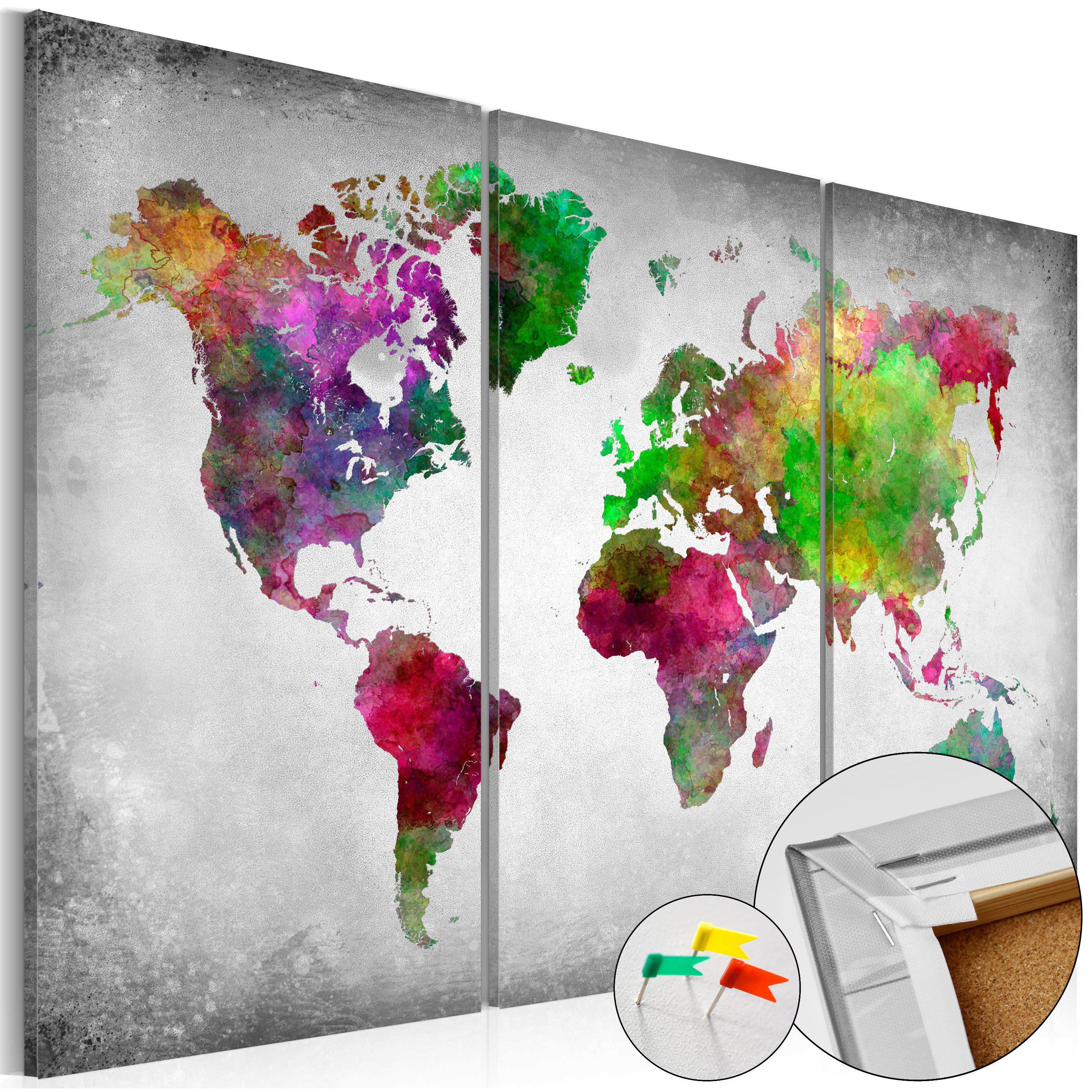 Artgeist Pinnwand Diversity Map] of World [Cork