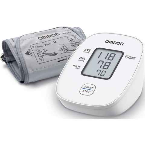 Omron Blutdruckmessgerät X2 Basic, klinisch validierte Genauigkeit mit nur einem Knopfdruck
