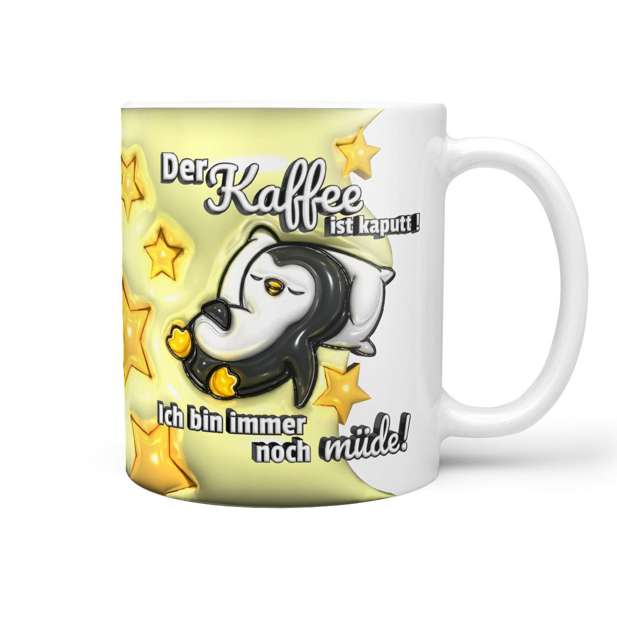 Sunnywall Tasse Kaffee Kaputt - Büro Geschenk Kollegin - niedlicher Pinguin, Keramik, inkl. Geschenkkarte
