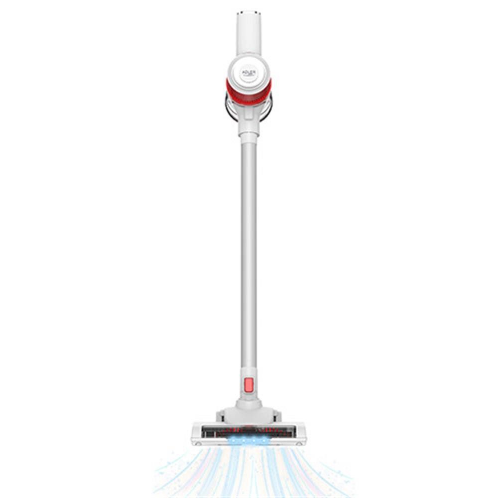 Adler Stielstaubsauger AD 7051, Akku Staubsauger, 300W, kabellos, Stabstaubsauger, LED Licht, weiß