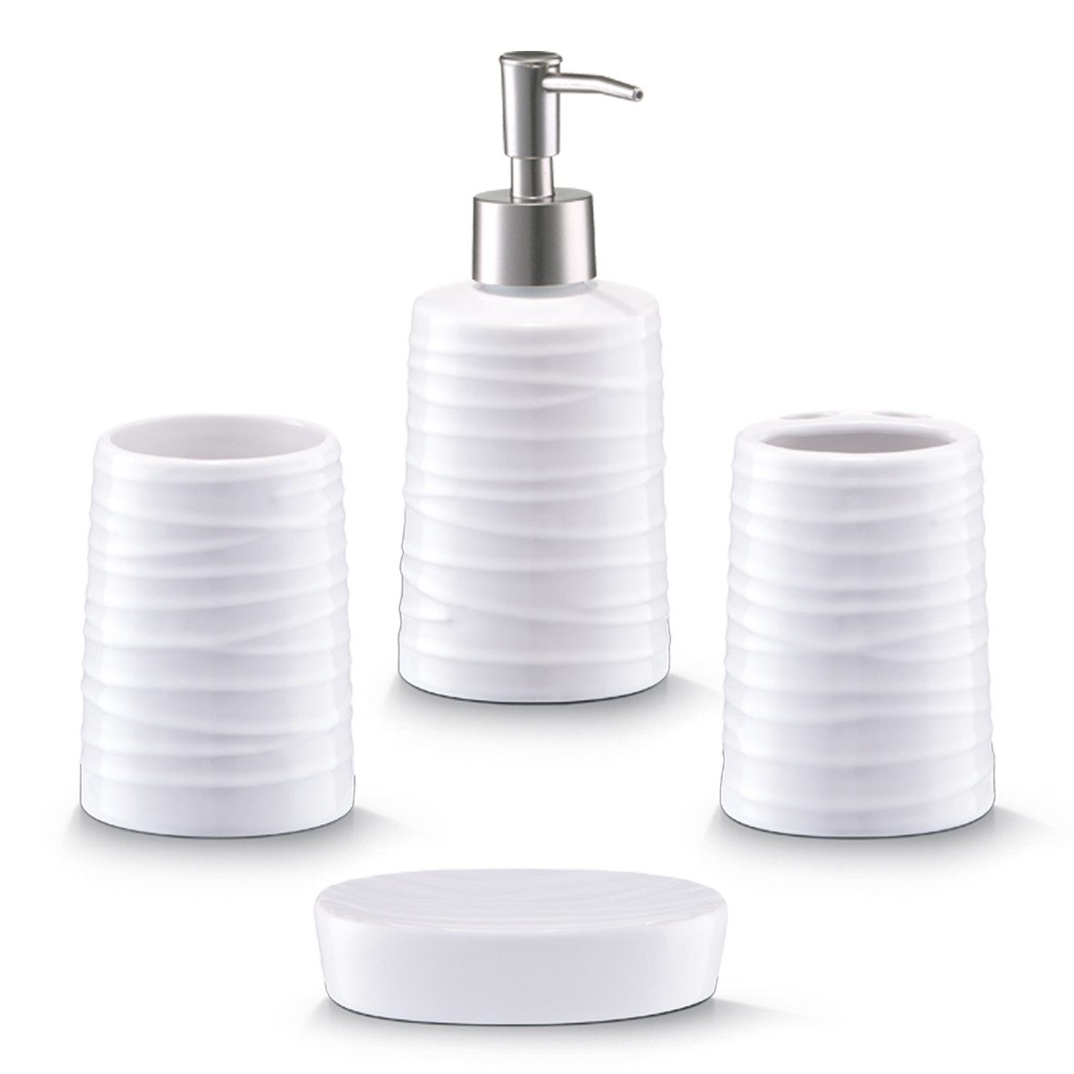 Zeller Present Badaccessoire-Set 4-tlg. Bad-Accessoires Set günstig online kaufen