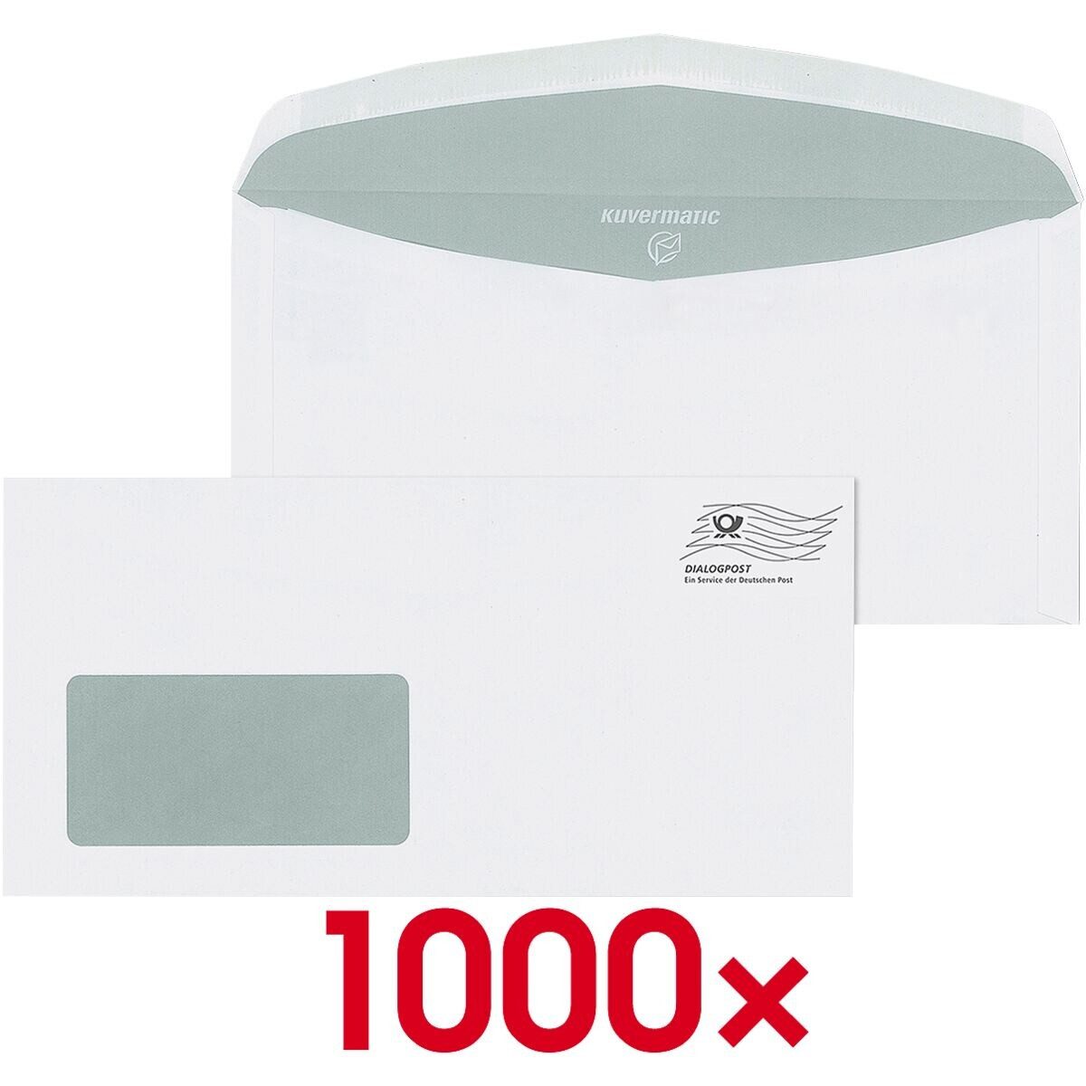 MAILMEDIA Briefumschlag, DIN lang+, mit Fenster, Nassklebung
