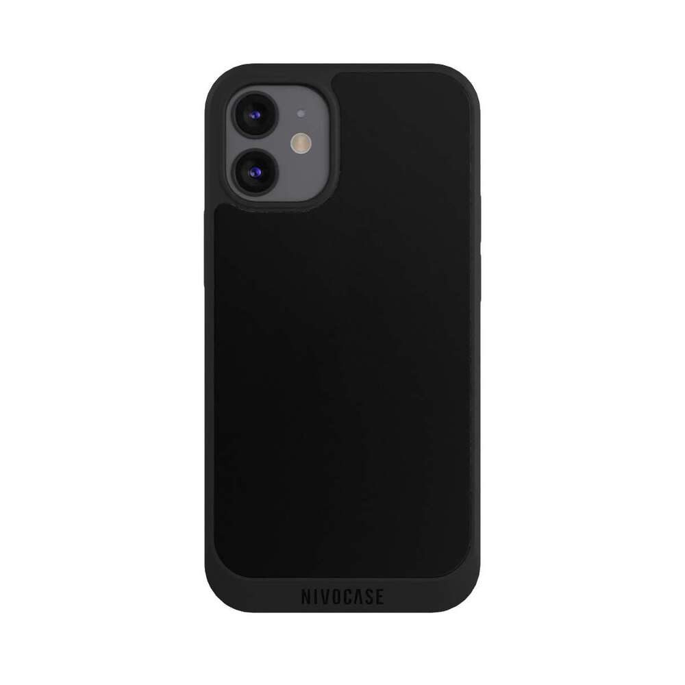 NIVOCASE Handyhülle einfarbig schwarz Farbe Schwarz, Apple iPhone 12 mini Handyhülle Hülle NIVOpure Case Schwarz