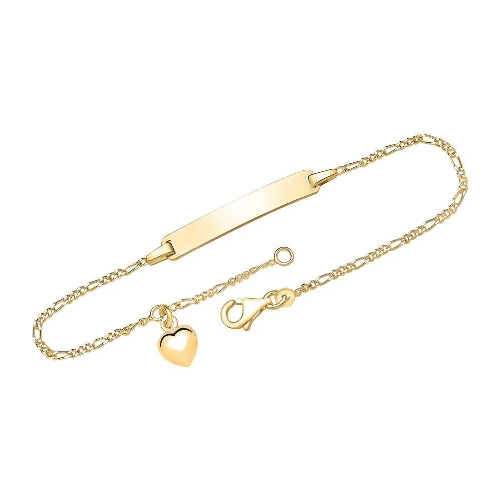 Unique Silberarmband Armband mit Herzanhänger vergoldet (12cm) ID1012-G