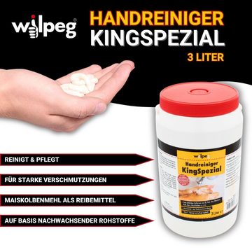 wilpeg® Handcreme Handreiniger KingSpezial 3L+Waschbürste, Handwaschpaste reinigt pflegt