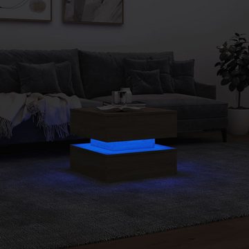 vidaXL Couchtisch Couchtisch mit LED-Leuchten Sonoma-Eiche 50x50x40 cm (1-St)