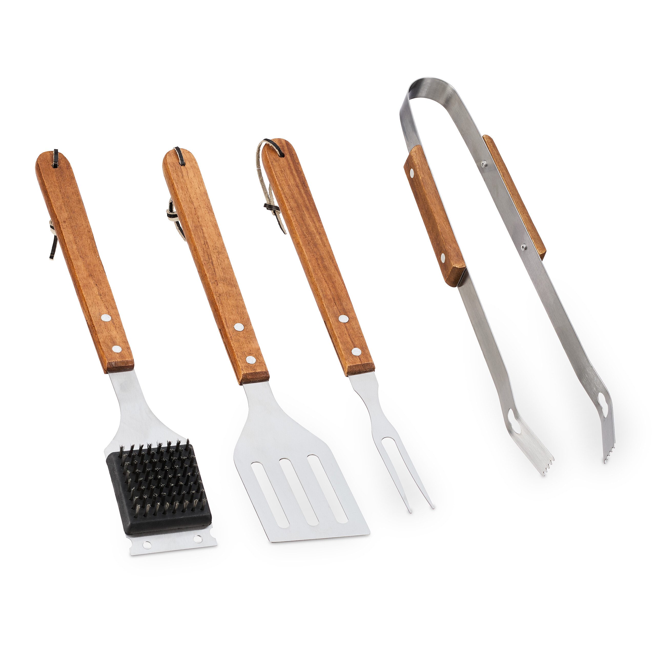 relaxdays Grillbesteck-Set Grillbesteck 4-teiliges Set, (4er Set, 4 tlg., 4er Set)