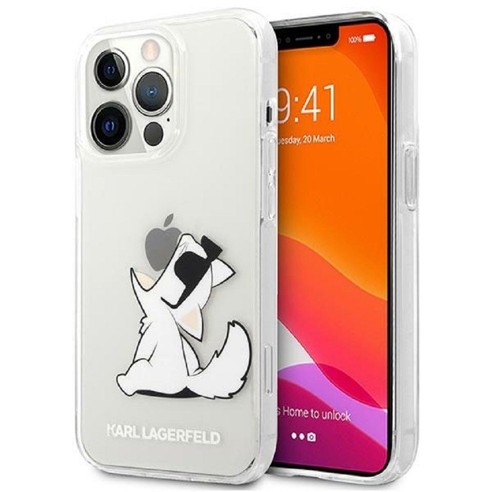 KARL LAGERFELD Handyhülle iPhone 14 Pro Max Case TPU Hardcase Katze transparent 6,7 Zoll, Kantenschutz