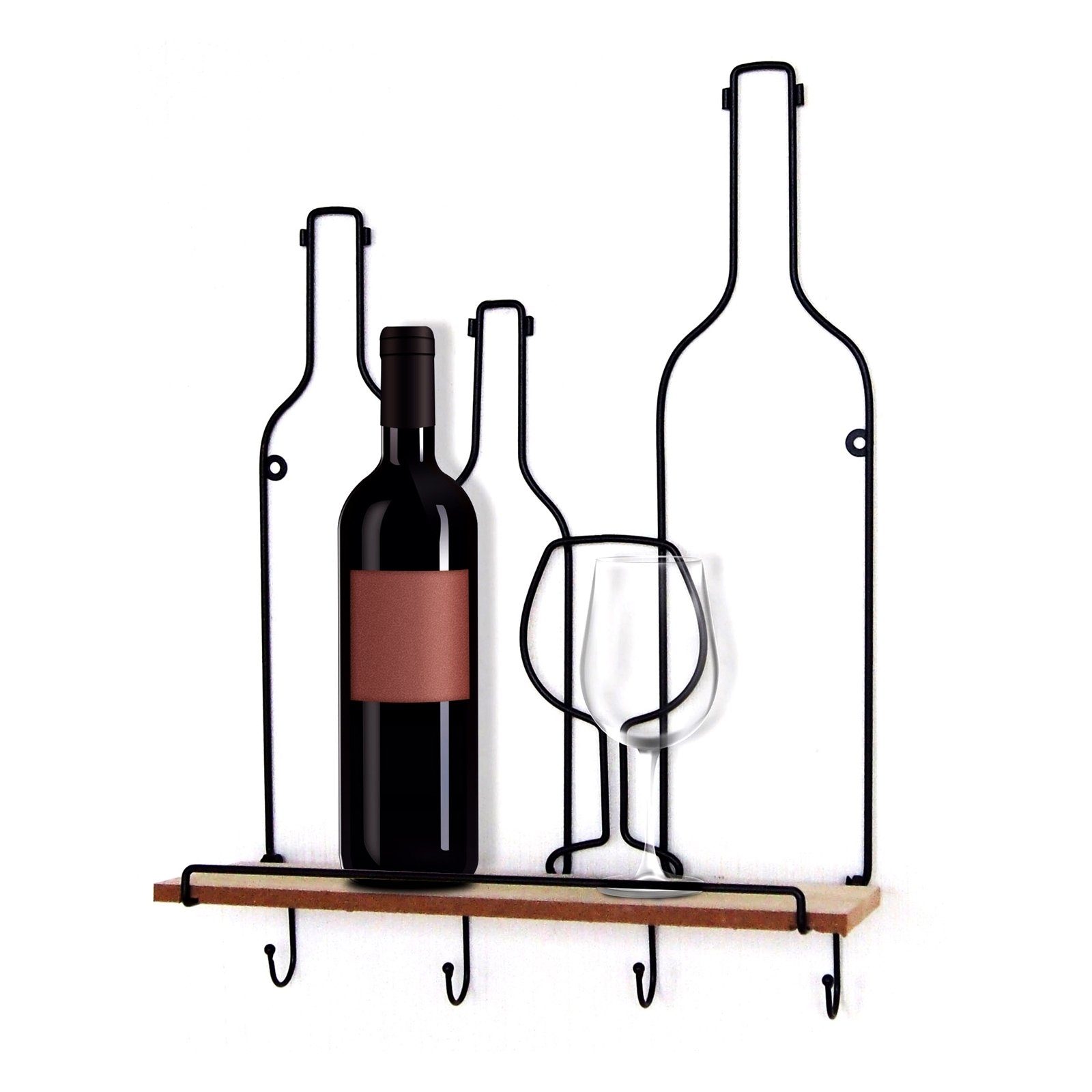 HTI-Line Wandregal Wandboard Vino Wandregal Viola, Weinmotiv 1-tlg., Hakenleiste